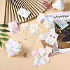 210Pcs Marble Pattern Paper Hair Ties & Earring Display Card Sets CDIS-FW0001-03-5