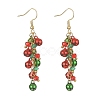 Christmas Bell Glass Dangle Earrings EJEW-JE05271-1