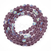 Imitate Austrian Crystal Bicone Frosted Glass Beads Strands EGLA-A039-T3mm-MB04-2