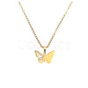 304 Stainless Steel Filigree Butterfly Pendant Necklaces for Women FS-WG8B29F-03-1