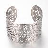 Tarnish Resistant 304 Stainless Steel Filigree Cuff Bangles STAS-S060-15-1