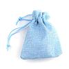 Polyester Imitation Burlap Packing Pouches Drawstring Bags ABAG-R005-9x12-16-2