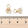 Flower Rack Plating Brass Filigree Bead Cap Bails KK-L102-27G-01-3