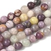 Natural Lepidolite/Purple Mica Stone Beads Strands G-F591-28-8mm-2