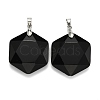 Natural Dyed & Heated Black Agate Pendants G-E487-95F-2