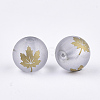 Autumn Theme Electroplate Transparent Glass Beads EGLA-S178-01F-2