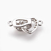 Brass Micro Pave Cubic Zirconia Fold Over Clasps KK-P164-09P-2