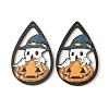 Halloween Theme Single Face Printed Aspen Wood Big Pendants WOOD-TAC0018-09H-1