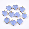 Electroplate Natural White Jade Pendants X-G-T112-03B-1