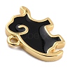 Golden Brass Enamel Pendants KK-P197-09A-G-2