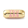 Eco-Friendly Brass Enamel Beads KK-C220-06G-03-1