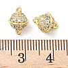 Brass Micro Pave Clear Cubic Zirconia Bell Connector Charms KK-Z120-32G-3