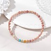 7Pcs Natural & Synthetic Mixed Gemstone & Brass Beads Stretch Bracelets for Women BJEW-JB13334-3