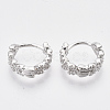 Brass Micro Pave Cubic Zirconia Huggie Hoop Earring EJEW-N011-03P-2