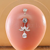 316L Surgical Stainless Steel Micro Pave Clear Cubic Zirconia Belly Rings FS-WG9E32A-08-1
