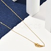 Ion Plating(IP) 304 Stainless Steel Leaf Pendant Cable Chain Necklaces for Women NJEW-P320-06G-3