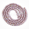 Opaque Solid Color Electroplate Glass Beads Strands EGLA-A039-P2mm-L13-2