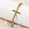 201 Stainless Steel Cross Link Bracelets BJEW-G785-01GP-1