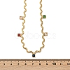 304 Stainless Steel Rope Chain Colorful Cubic Zirconia Tassel Necklaces for Women NJEW-V015-01G-B-2