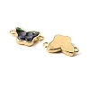 Natural Paua Shell Butterfly Connector Charms KK-G538-39G-2