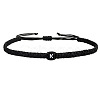 Adjustable Handmade Woven Waxed Polyester Cord Braided Bracelets with Acrylic Letter Beads OI4298-11-1