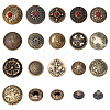 20Pcs 20 Styles Alloy & Brass Snap Buttons BUTT-ME0001-09-1