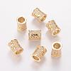 Brass Cubic Zirconia European Beads ZIRC-F001-76G-1