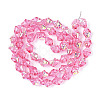 Electroplate Transparent Glass Beads Strands EGLA-N020-03E-2