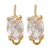Brass Clear Cubic Zirconia Stud Earrings Finding for Women EJEW-B107-16G-1