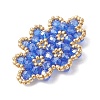 Woven Glass Beaded Connector Charms PALLOY-MZ01201-01-4