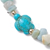 Natural Flower Amazonite Chip Beaded Stretch Bracelets BJEW-JB10689-04-3