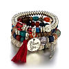 Boho Style Wood Beaded Stretch Bracelet Sets for Women WGE3C3B-57-1