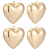 5Pcs Heart Brass Pendants KK-BBC0025-58B-1
