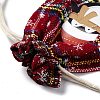 Christmas Theme Rectangle Jute Bags with Jute Cord ABAG-E006-01C-3