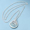 Alloy Flower & Glass Magnifying Pendant Necklace for Women MAGL-PW0001-01S-1