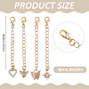 4Pcs Brass Micro Pave Clear Cubic Zirconia End with Chains HJEW-ME00134-2