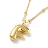 Initial Letter Brass Pendant Necklace NJEW-A015-21G-F-1