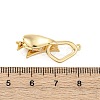 Brass Micro Pave Clear Cubic Zirconia Fold Over Clasps KK-C075-25G-3