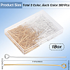 600Pcs 2 Colors Brass Eye Pin KK-SP0001-68C-2