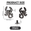 16Bags Scorpion Alloy with Iron Decorative Rivets BUTT-FH0001-035A-2