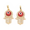 Brass Micro Pave Cubic Zirconia Pendants ZIRC-F136-03G-06-2