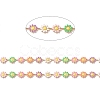 Ion Plating(IP) 304 Stainless Steel Daisy Flower Link Chains with Enamel AJEW-J035-03G-13-2