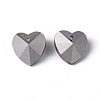 Faceted Heart Electroplated Glass Pendants X-EGLA-R082-04-4