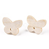 Ash Wood Stud Earring Findings EJEW-N017-011Y-2