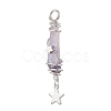 3Pcs 3 Styles Electroplated Natural Quartz Crystal Nuggets Copper Wire Wrapped Pendants PALLOY-JF03128-02-3