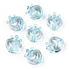 UV Plating Transparent Rainbow Iridescent Acrylic Beads OACR-T027-01-C-3