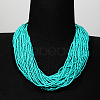 Plastic Beaded Multi-strand Necklaces ZG0249-1-1