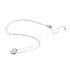 Brass Micro Pave Clear Cubic Zirconia Pendant Necklaces NJEW-L170-04P-2