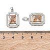 Brass Micro Pave Cubic Zirconia Pendants KK-C172-21P-3