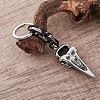 Vintage 304 Stainless Steel Raven Skull Keychains VE1256-3